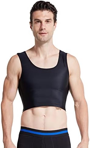BaronHong Men Hide Gynecomastia Pullover Chest Binder Compression Slimming Undershirt Male Corset Tank Tops