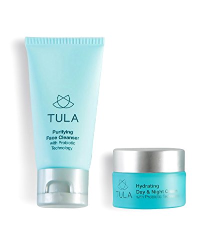 TULA Probiotic Skin Care Mini Best Sellers Kit - Travel-friendly kit with Purifying Cleanser and Mini Hydrating Day & Night Cream for Healthy and Hydrated Skin