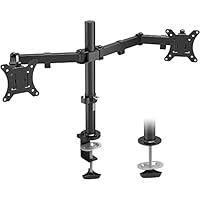 BONTEC 13-32 Zoll Monitor Halterung 2 Monitore, Höhenverstellbar Monitor Halterung, 2 Montageoptionen, Neigbar Schwenkbar Drehungbar für LCD LED Bildschirme bis 10 kg, VESA 75x75/100x100