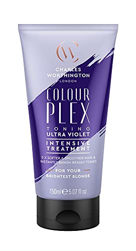 Charles Worthington Colourplex Ultra Violet Traitement intensif pour cheveux blonds, traitement hydratant et tonifiant pour cheveux blonds, 150 ml Cover