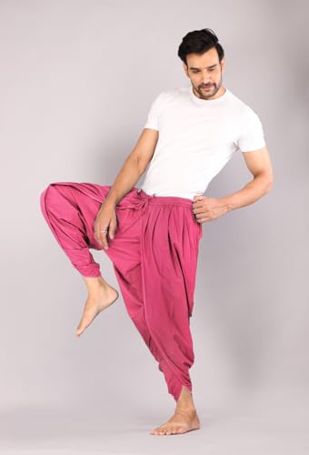 Image of Urali Men's Solid 100% Cotton Dhoti Pants - D100A