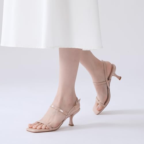 Women's Sandals Square Open Toe Strappy Kitten Heel Sandals Ankle Strap 2 Inch Heels Wedding Party Dress Shoes3