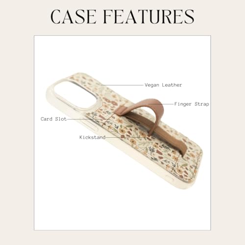 Walli Cases for iPhone 16 Pro Case Aesthetic Wallet Phone Case Card Holder, Securely Holds up to 2 Cards - Cute, Trendy Phone Cover for Women, fits iPhone 16 Pro, with Kickstand & Finger Strap