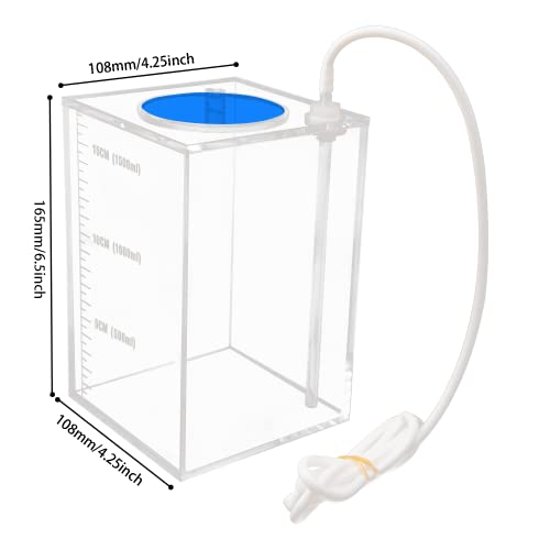 Image of Aquarium Choice Acryli Made Liquid Storage Bucket Dosing Pump Reservoir Container (4.25 * 4.25 * 6.5 Inch;1500ml /1.5L（Blue Version)