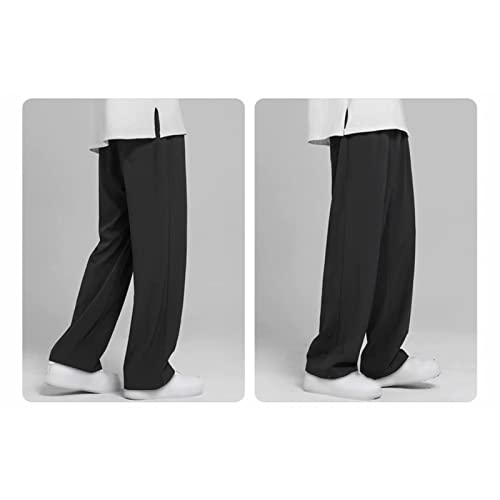 Men's Loose Fit Dress Pant Classic Casual Wide Leg Suit Pant Solid Color Lightweight Business Trousers Streetwear4