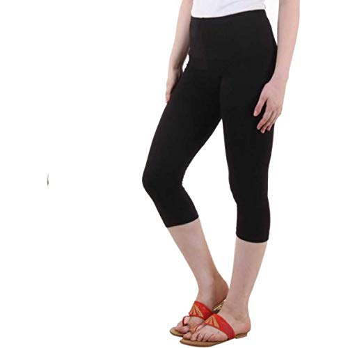 Image of PI World Women's Calf Length Cropped Leggings Cotton Lycra Fabric Slim Fit 3 /4th | Pants