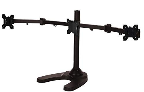 Easymountlcd Ezm Articulating Heavy-Duty Triple Monitor Mount Stand Free Standing With Grommet Mount Option Up To 24" (002-0033) #TOP21