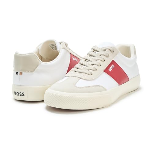 Image of BOSS Men's Aiden Logo Block Leather Low Top Sneakers