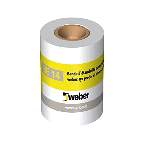 Weber Bande d'étanchéité BE 14 en rouleau de 10 m pour traitement des angles et raccords entre sols et murs, des joints de mouvement, carrelage, douche