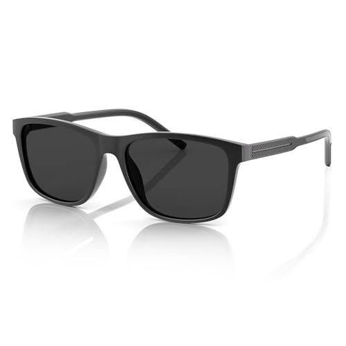 Polarized Sunglasses for Mens Womens - Lightweight Matte Finish Sun Glasses,Line Patterned Sunglass