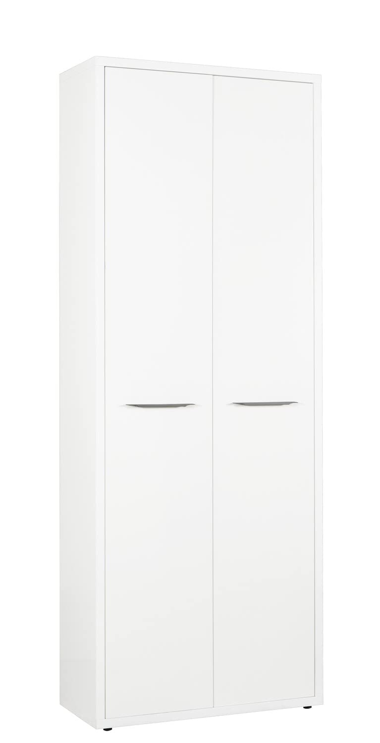 Composad | Mobile Armadio della Linea DISEGNO con 2 Ante, Mobile Contenitore Archivio, (LxAxP) 81,6x217,5x35,7 cm, Colore Bianco Laccato, per Studio, Ufficio, Made in Italy