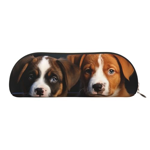 SDTYKHJ 筆箱 子犬 犬 ペット 動物 大きな筆袋 携帯 コインポーチ 美的 コスメ バッグ レザー メイクバッグ