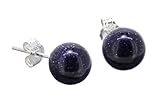 Stein: Blaufluss Budawi® Blaufluss Ohrstecker 8 mm Kugel Perle 925er Silber Ohrringe Stecker