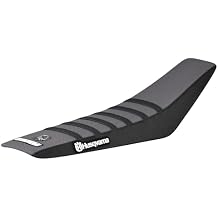 Enjoy Mfg Seat Cover - Compatible with Husqvarna 2024-2025 TC 65 TC65 Husky 65#445 Logo Black Sides/Grey TOP/Black Ribs