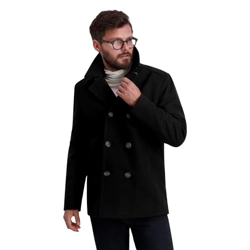 Image of Nautica Men's Wool Blend Peacoat - Double-Breasted Winter Coat, Regular, Big & Tall Sizes