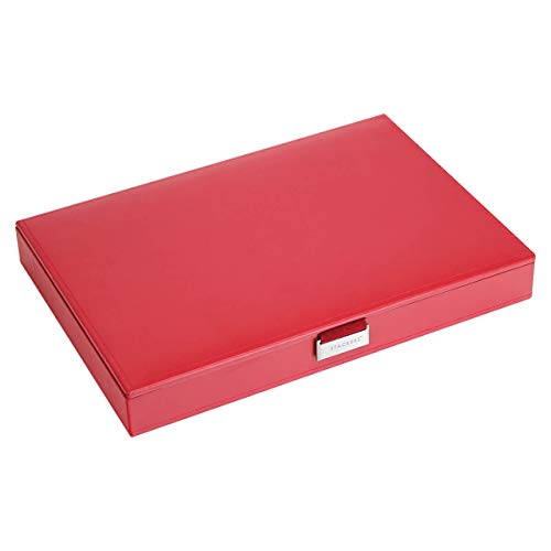 Stackers Super-Size | Caja de la joyería Organizador con Tapa, Rojo con Forro de Terciopelo Rojo