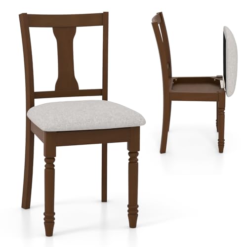 Giantex-Wood-Dining-Chairs-Set-of-2-Farmhouse-Dining-Room-Chair-with-Cushion-Seat-Armless-Wooden-Dining-Side-Chairs-with-Solid-Acacia-Wood-Frame-Max-Load-350-Lbs-Upholstered-Kitchen-Chair-Walnut Giantex Wood Dining Chairs Set of 2 Farmhouse Dining Room Chair with Cushion Seat Armless Wooden Dining Side Chairs with Solid Acacia Wood Frame Max Load 350 Lbs Upholstered Kitchen Chair Walnut