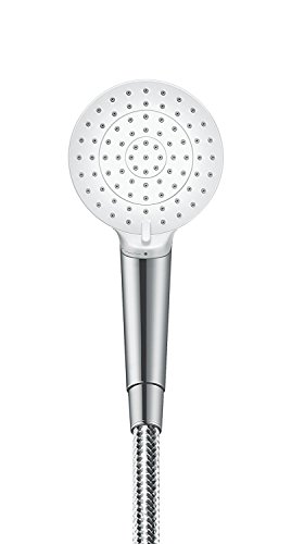 hansgrohe Crometta - wassersparender Duschkopf 6 l/min (EcoSmart), Handbrause mit 2 Strahlarten, runde Duschbrause (⌀ 100 mm), Sparduschkopf mit Antikalk-Funktion, Weiß/Chrom - Image 4