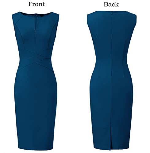 Image of VFSHOW Womens Front Zipper Work Business Office Bodycon Dress Elegant Professional Career Church Party Pencil Sheath Dress