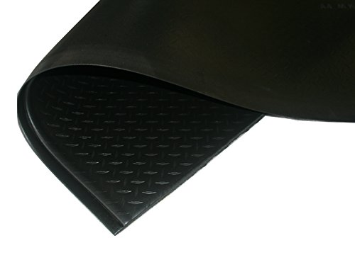 Rhino Mats DT-2460 Diamond Tred Anti-Fatigue Mat, 2' Width x 5' Length x 1/2" Thickness, Black - Thumbnail 4
