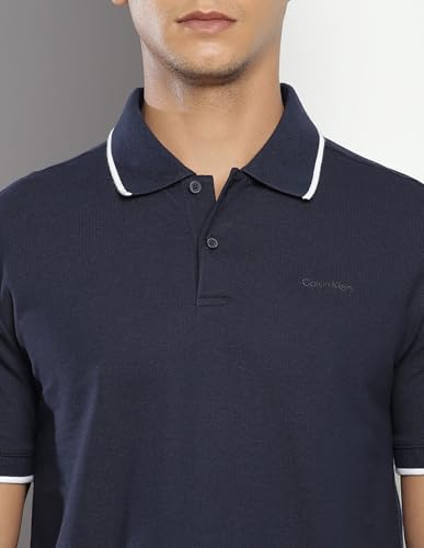 Image of Calvin Klein Men's Liquid Touch Polo Stripe with UV Protection