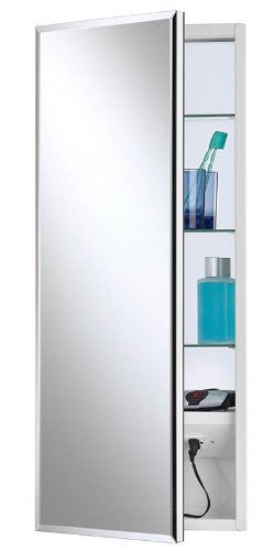 Jensen 704301 Meridian Medicine Cabinet with Beveled Mirror, 15-Inch by 25-Inch