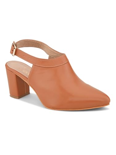 Image of XE Looks Slingback Heels | Pointed-Toe Design | Adjustable Strap |Stylish & Trendy Cushioned Footbed Heels For Girl & Women