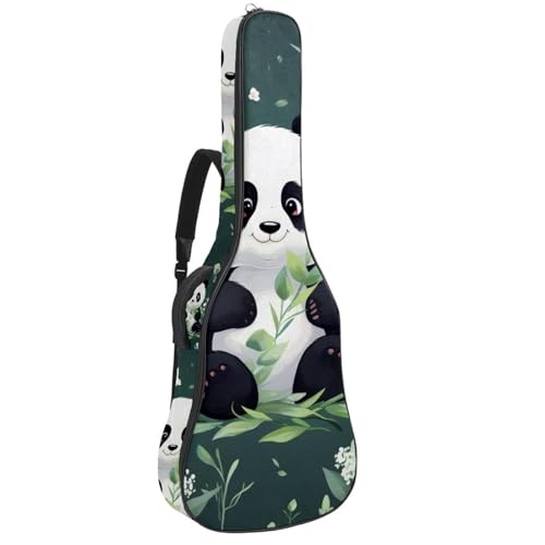 Housse pour guitare acoustique 41 pouces panda mignon étui imperméable avec poches