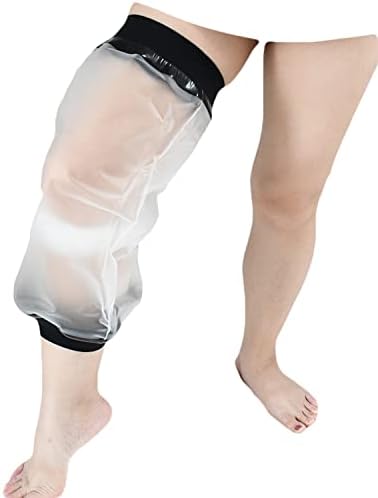 Knee Cast Cover for Shower, Waterproof Bandage and Cast Protector for Knee Replacement Surgery, Wound, Burns Watertight Protection Reusable, Fit Knee Circumference 11.8" to 20.8"