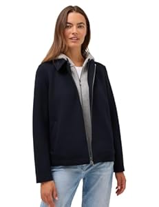 CECIL Damen 2116786 Scuba Trenchcoat mit Inlay, urban Dark Blue, XS
