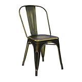 Vaukura Silla Tolix - Silla Industrial Metálica Vintage (Cobre)