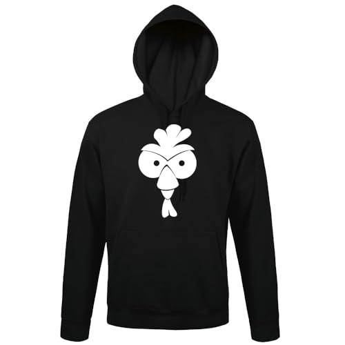 shirt84 Agro Hahnkopf - Sudadera con capucha para hombre, Negro , L