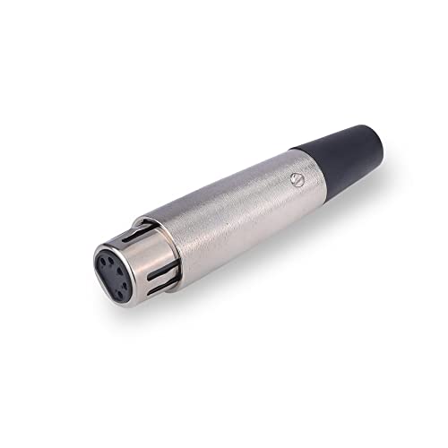 Image of MX 3 Pin XLR Microphone Connector pin Pure Copper Nickel Plated Pins1 for High Conductivity microphone (5-Pin XLR Female, Pack of 4, Female Connector)