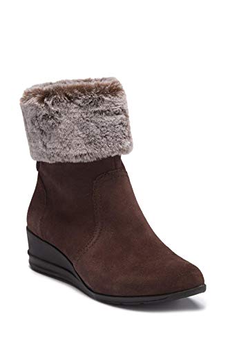 Anne Klein Womens Conscious Suede Closed Toe Ankle Fashion, Dark Brown, Size 9.0