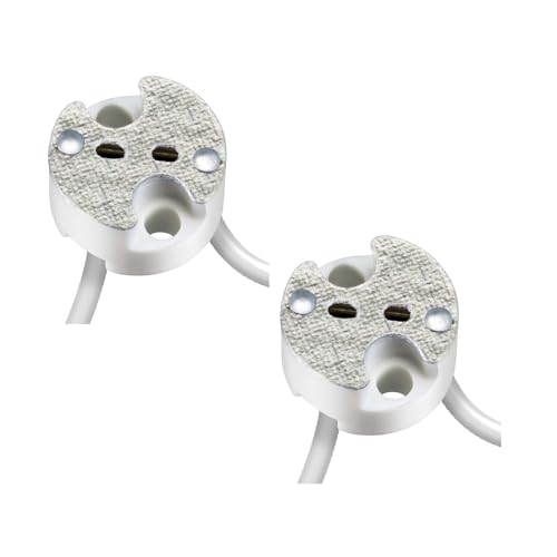 ledscom.de 2 Pieces GU5.3/G4 Socket, Ceramic, White, 12V AC, max. 25W, 2 pieces (pack of 1)
