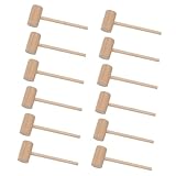 BATHVEVE 15個 天然木製ミニハンマー 耐久性の木材製 シーフードパーティー用クラブ 貝殻割りツール 家用 レストラン対応 多目的木製マレット