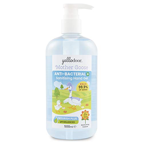 Yellodoor 75% Alcohol Anti-Bacterial Hand Sanitiser Gel with Aloe Vera | Kills 99.99% of Germs | Hand Sanitizer for Kids 500ml Pump Dispenser and Child Friendly Design