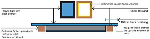 Fixed Flat Roof Window Self Cleaning Glass Skylight 600mm x 1200mm