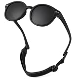 Hifot Baby Sonnenbrille Polarisierte Flexible Silikon Sonnenbrillen mit Verstellbar Band UV Schutz Kindersonnenbrille für 0-3 Jahre