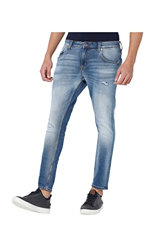 Image of Spykar Men's Kano Slim Fit Mid-Rise Jeans (Ankle Length)