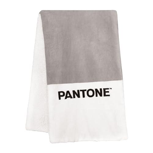 PANTONE Plaid Divano e Letto Sherpa a Doppio Strato Ultra Morbido e Avvolgente, Coperta Pile Invernale Calda e Lavabile, Ottimo Comfort Ideale anche come Copridivano e Copriletto Singolo 130x160 cm
