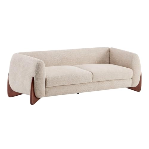 Image of Boucle Upholstered 5-Seater Sofa and Loveseat Almond