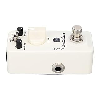 FECAMOS Pédale d’effet de Guitare électrique, Accessoire de pédales d’effets Hustle Drive en métal Blanc pour Jouer - Les Beatles, Paul McCartney, John Lennon, RIngo Starr, George Harrison