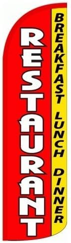 Drapeau publicitaire petit déjeuner toujours ouvert bannière sans vent 0,9x3,5m