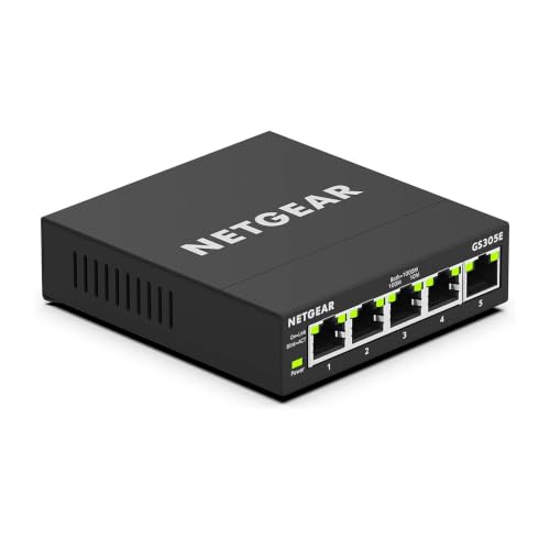 NETGEAR 5-Port Gigabit Ethernet Easy Smart Managed Essentials Switch GS305E - Desktop or Wall Mount, Home Network Hub, Office Ethernet Splitter