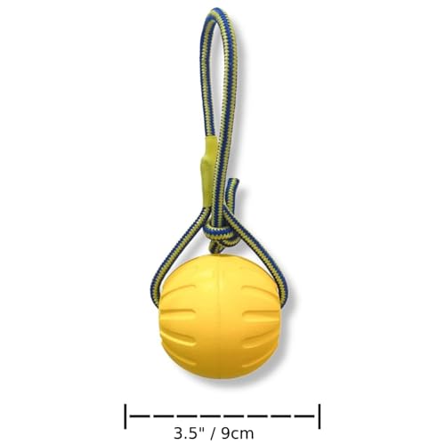 Image of Petarchi UltraGrip Rope Ball Dog Toy | Interactive Pet Toy for Training Tug Chew & Fetch | Improves Dental Health | Non-Toxic & Floatable | Indoor & Outdoor Play (Large, 9cm Diameter)
