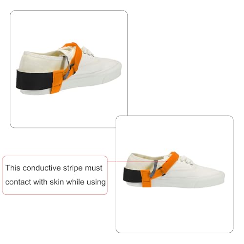 Image of MECCANIXITY 10pcs ESD Anti Static Foot Heel Straps Anti Static Wrist Strap Band Adjustable for Grounding Removing Static Orange