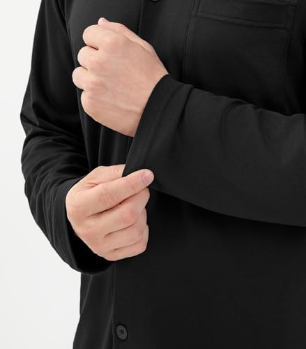 DAVID ARCHY Mens Pajamas Set Ultra-Soft Sleepwear Classic Notched Collar Top & Bottoms Loungewear with Pockets 5