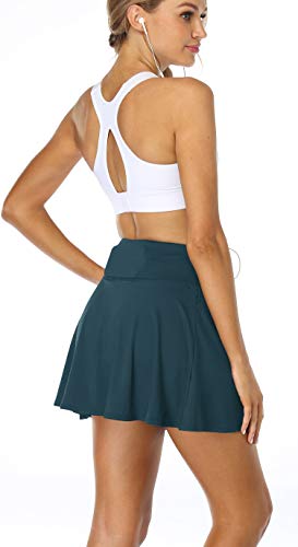 Image of Oalka Women's Pleated Skirt with Pockets High Waist Sports Athletic Running Shorts Golf Tennis Skorts