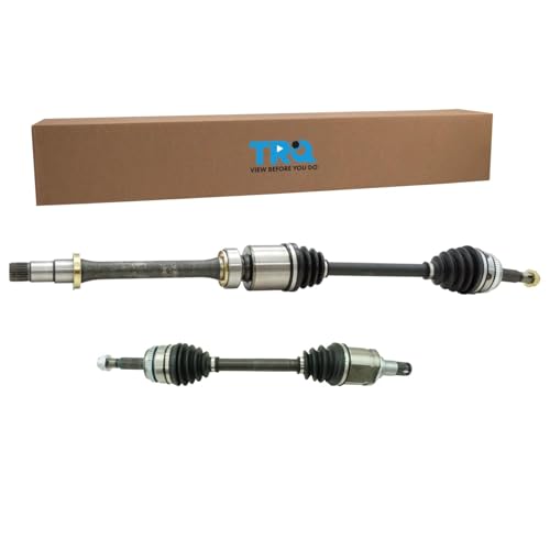 Image of TRQ Front Driver and Passenger Side CV Axle Assembly 2 Piece Set Compatible with 2012-2017 Toyota Camry 2.5L I4 - Verify Fitment, Engine & Trim